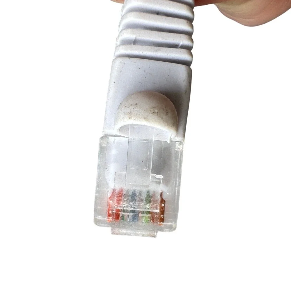 White Ethernet Network Cable Cat5e 24AWG 4P UTP RJ45 Patch Cord 50ft High Speed